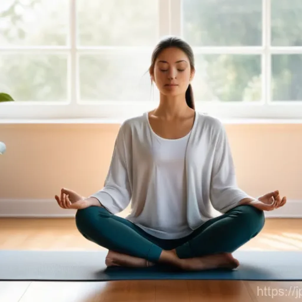 명상 앱을 활용한 일일 루틴 - **Image Prompt 1: Serene Morning Mindfulness**
    A young adult, gender-neutral, sits peacefully on...