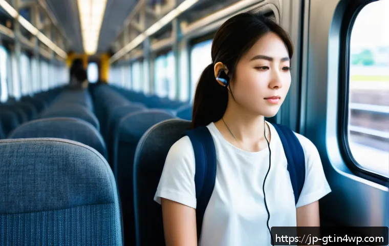 명상 앱 소개  기능과 장단점 - A serene morning commuter scene in a Japanese urban setting, featuring a young Japanese woman wearin...